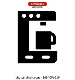 coffee machine icon or logo isolated sign symbol vector illustration - high quality black style vector icons
