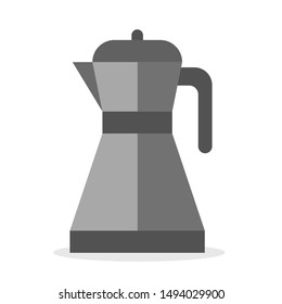 Coffee machine icon. Coffee making tool. Hot beverage, espresso drink. Symbol for cafe menu. Isolated vector illustration in flat style