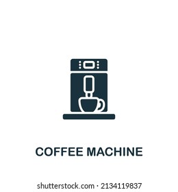 Coffee Machine icon. Monochrome simple icon for templates, web design and infographics
