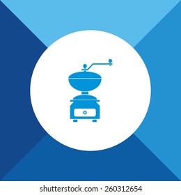 Coffee Machine Icon on Blue Background. Eps-10.