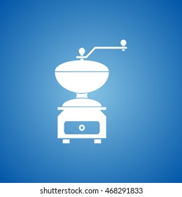 Coffee Machine Icon on blue color.