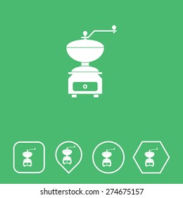 Coffee Machine Icon on Flat UI Colors with Different Shapes. Eps-10.