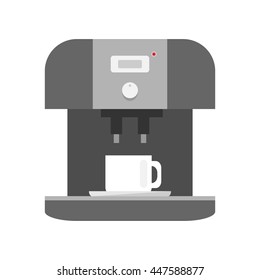 Coffee machine icon on white background - stock vector illustration.