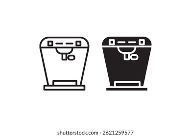 Coffee machine icon in outline and solid style Vector