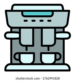 Coffee machine icon. Outline coffee machine vector icon for web design isolated on white background