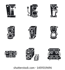 Coffee machine icon set. Simple set of 9 coffee machine vector icons for web design isolated on white background