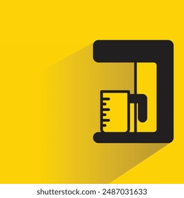 coffee machine icon with shadow on yellow background