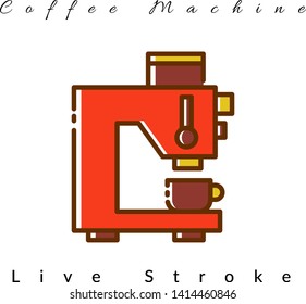 Coffee Machine Icon For Coffee Shop, For Website, Brochure, Flyer, Infographic, Logo Coffee, Presentation