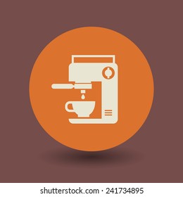 Coffee machine icon or sign, vector illustration