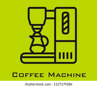 Coffee machine icon signs