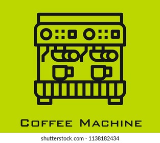 Coffee machine icon signs