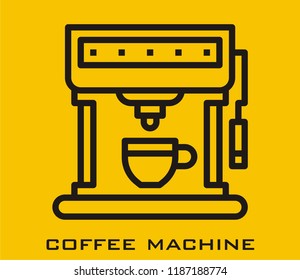 Coffee machine icon signs
