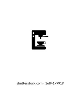 coffee machine icon. simple, flat, black.