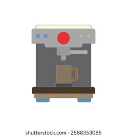 coffee machine icon, simple flat style, illustration, logo sign symbol pictogram template, for ui or ux isolated on white for mobile app, editable