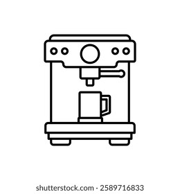 coffee machine icon, simple flat style, illustration, logo sign symbol pictogram template, for ui or ux isolated on white for mobile app, editable