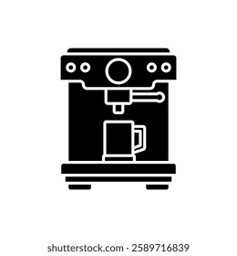 coffee machine icon, simple flat style, illustration, logo sign symbol pictogram template, for ui or ux isolated on white for mobile app, editable