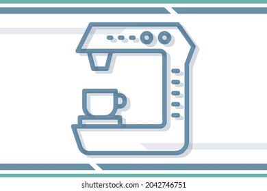 Coffee machine icon symbol sign from modern appliances collection for mobile concept and web apps design. Household and electronic related vector line icons