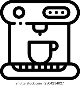 coffee machine icon. Thin Linear Style Design Isolated On White Background