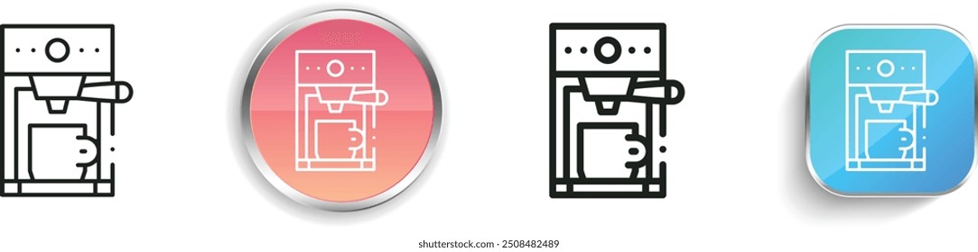coffee machine icon. Thin Linear, Regular and Button Style Design Isolated On White Background