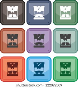 Coffee machine, icon, vector
