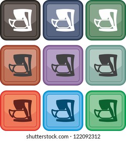 Coffee machine, icon, vector
