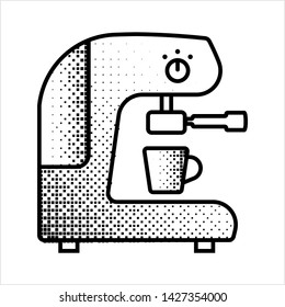 Coffee Machine Icon Vector Art Illustration