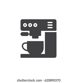 Coffee machine icon vector, filled flat sign, solid pictogram isolated on white. Symbol, logo illustration. Pixel perfect
