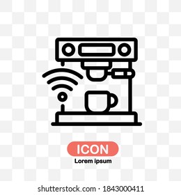 Coffee Machine icon vector isolated on transparent background.