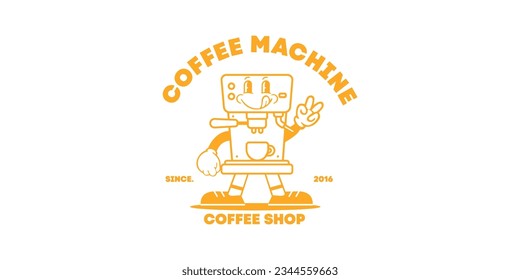 coffee machine icon vector logo