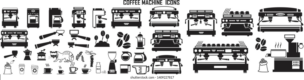 coffee machine icon vector mono symbol.