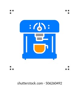 Coffee Machine icon vector, solid flat sign, colorful pictogram isolated on white, logo illustration