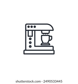 coffee machine icon. vector.Editable stroke.linear style sign for use web design,logo.Symbol illustration.