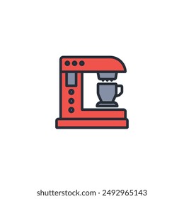 coffee machine icon. vector.Editable stroke.linear style sign for use web design,logo.Symbol illustration.