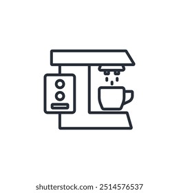 Coffee Machine icon. vector.Editable stroke.linear style sign for use web design,logo.Symbol illustration.