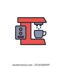 Coffee Machine icon. vector.Editable stroke.linear style sign for use web design,logo.Symbol illustration.