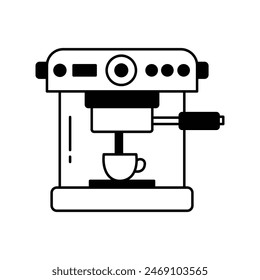 coffee machine icon with white background vector stock illustration