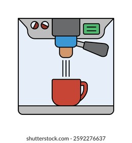 coffee machine icon with white background vector stock illustration