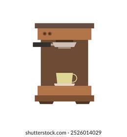 Coffee machine illustrated in vector on background