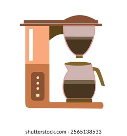 Coffee machine illustration. Coffee maker element. Coffee maker element. 