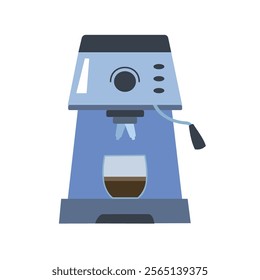 Coffee machine illustration. Coffee maker. Modern coffee machine. Coffee shop element.