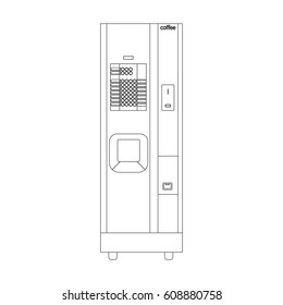 Coffee machine illustration on the white background. Vector illustration
