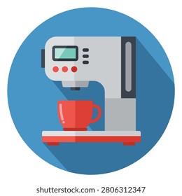 Coffee machine illustration representing beverage preparation espresso brewing and kitchen appliance concepts suitable for cafe branding hospitality promotions and household product design projects