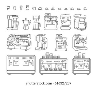Coffee machine illustration set
