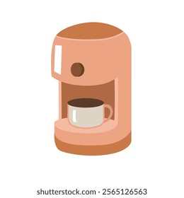 Coffee machine illustration. Coffee shop equipment. Coffee maker. Coffee filter. 