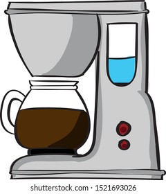 Coffee machine, illustration, vector on white background.