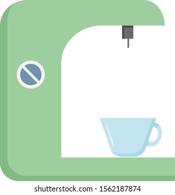 Coffee machine, illustration, vector on white background.