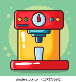 coffee machine isolated cartoon vector illustration in flat style