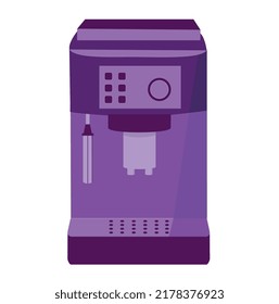 Coffee machine isolated. Kitchen equipment. Bar espresso cappucchino, latte coffee machine. Vector, flat illustration.