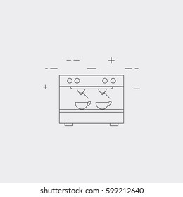 Coffee machine isolated line icon. Restaurant, bakery equipment. Commercial coffee maker.