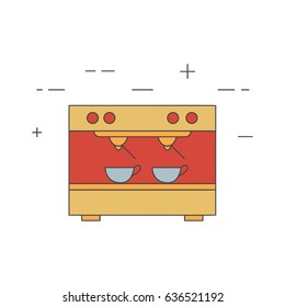 Coffee machine isolated line icon. Restaurant, bakery equipment. Commercial coffee maker.